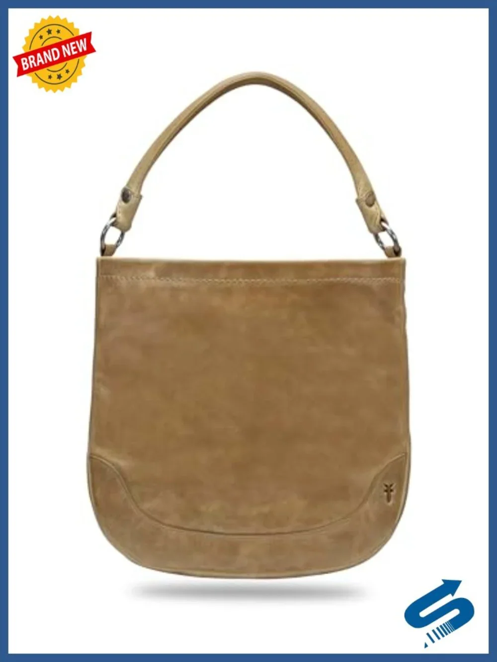Genuine Leather Hobo Handbag with Adjustable Strap & Pockets